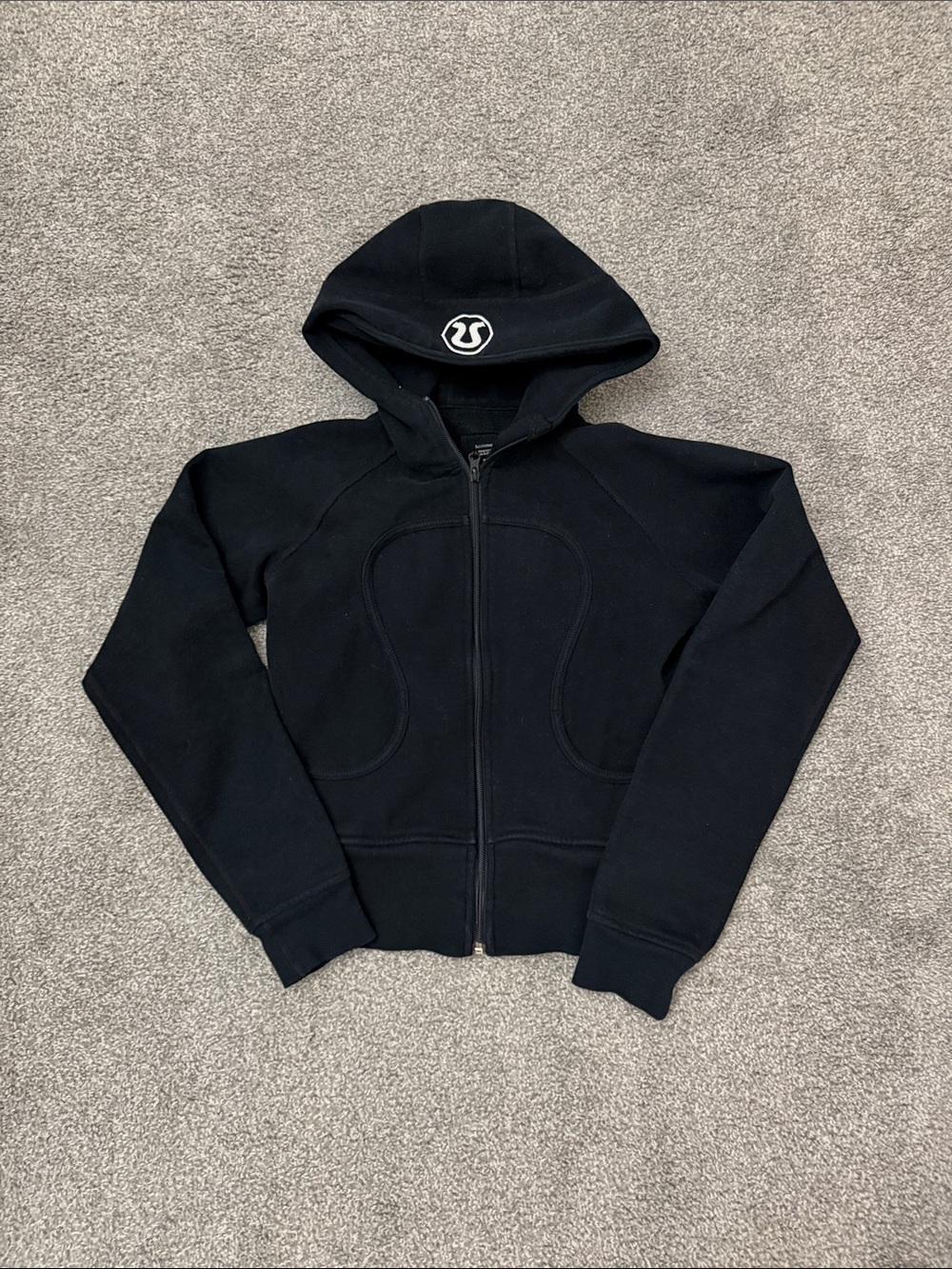 lululemon athletica Black Full-Zip Scuba Hoodie with Logo